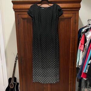 Talbots Black and White Midi Dress